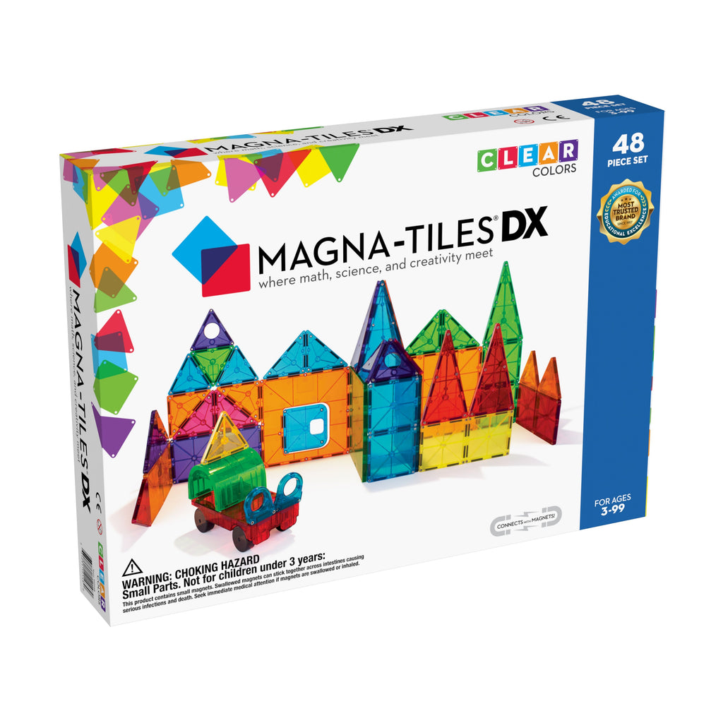 Magna-Tiles Μαγνητικό Παιχνίδι Clear Colors DX 48 κομματιών 